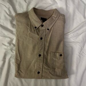J. Crew Beige Shirt with Black Label